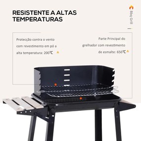 Churrasqueira a Carvão com Grelha Ajustável – Compacta, Versátil e Per