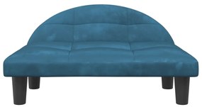 Cama para cães 70x52x30 cm veludo azul