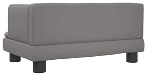 Cama para cães 60x40x30 cm couro artificial cinzento