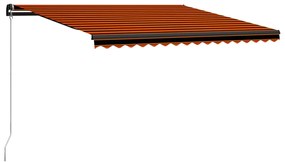 Toldo retrátil manual 450x300 cm laranja e castanho
