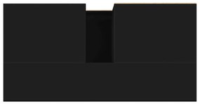 Armário de casa de banho 65x33x60cm derivados de madeira preto
