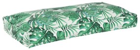 Almofada de pallet para assento e costa, estampa de folhas 120x60x12 c
