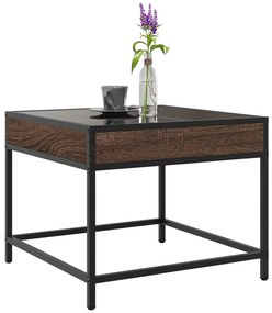 Mesa de centro luzes LED Infinity 50x50x41 cm carvalho castanho