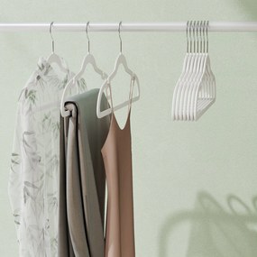 Conjunto de 50 cabides Cabides de veludo antiderrapantes brancos