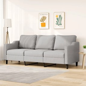 vidaXL Sofá de 3 lugares 210 cm tecido cinza-claro