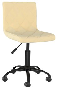 vidaXL Cadeira de escritório giratória veludo cor creme