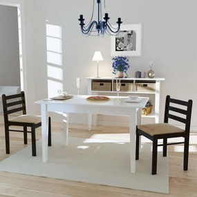 vidaXL Cadeiras de jantar 2 pcs seringueira maciça e veludo castanho