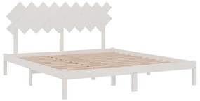 Estrutura de cama super king 180x200 cm branco madeira maciça