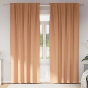 vidaXL Cortinas Blackout com Argolas 2 pcs Marrom Claro 225 x 140 cm