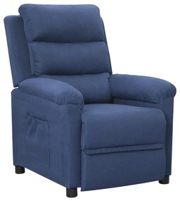 vidaXL Poltrona reclinável tecido azul