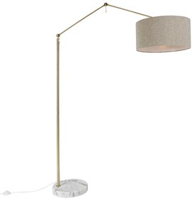 Candeeiro de pé dourado com abajur taupe 50 cm regulável - Editor Design,Moderno