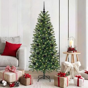 vidaXL Árvore de Natal Artificial com 150 LEDs Verde 150 cm PE e PVC