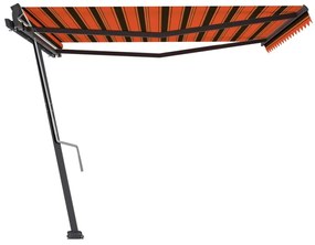 Toldo retrátil manual independente 400x300cm laranja e castanho