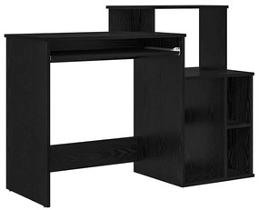 Mesa com Armazenamento Carvalho Preto 120,5x44x88,5 cm Madeira de Enge