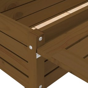 Floreira de jardim com tampo dobrável pinho maciço castanho-mel