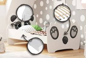 Cama infantil panda 160x80 branca - colchão e estrado incluído