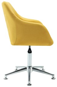 Cadeiras de jantar giratórias 2 pcs tecido amarelo