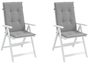Almofadões para cadeiras altas de jardim 2 pcs tecido cinzento