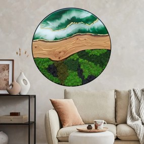 Autocolante de musgo redondo – Península verde no golfo epóxi