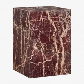 Pack De 2 Mesas De Cabeceira 35x35 Cm Em Pedra Natural Aluret Mármore Vermelho Cherry Gold - Sklum