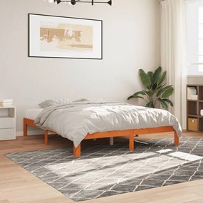 Estrutura de cama 180x200 cm madeira pinho maciço castanho cera