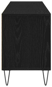 Armário de TV vidaXL Preto Carvalho 150x30x44,5 cm Madeira engenheirad