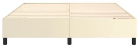 Estrutura de cama 160x200 cm couro artificial cor crème