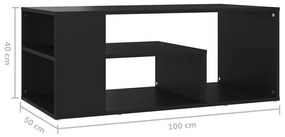 Mesa de centro 100x50x40 cm derivados de madeira preto