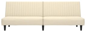 Sofá-cama de 2 lugares veludo cor creme