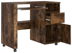 Mesa de Computador Castanha Carvalho Fumado Madeira engenheirada