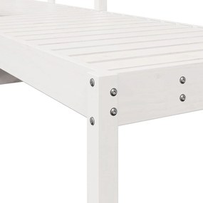 Espreguiçadeira - 199,5x62x55 cm - Madeira de Pinho Maciça Branco