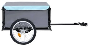 Reboque de carga para bicicleta 65 kg preto e azul