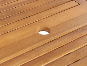 Mesa de jardim extensível em madeira de acácia oval 160/220 x 100 cm MAUI Beliani