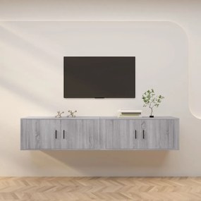 Móveis de TV de parede 2 pcs 100x34,5x40 cm cinzento sonoma