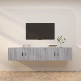 vidaXL Móveis de TV de parede 2 pcs 100x34,5x40 cm cinzento sonoma