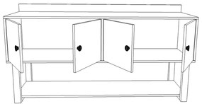 Console MN04 – Walnut/Anthracite – 180x93,2x85 cm