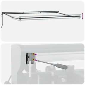 Toldo Retrátil Manual Azul Marinho 500x300 cm Metal e Tecido