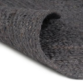 Tapete artesanal em juta redondo 150 cm cinzento escuro