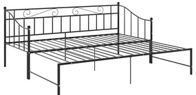 Estrutura sofá-cama de puxar 90x200 cm metal preto