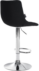 Conjunto de 2 bancos altos Jerry em couro sintético com estrutura cromada 87-108,5 x 43 x 46,5 cm Preto