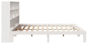 Cama com estante sem colchão 180x200 cm pinho maciço branco