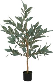 HOMCOM Planta Artificial de Louro 120 cm Planta Artificial Decorativa Grande Decoração para Casa Escritório Varanda Quarto Verde