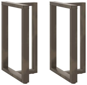 Pés de mesa de bar em forma de T, 2 peças, preto, 60x35x(90-91) cm, aç