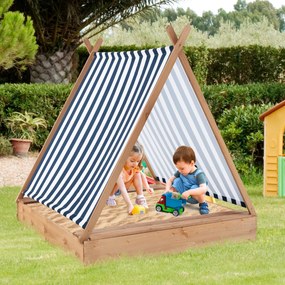 Caixa de areia para crianças com tampa de madeira grande e 2 bancos para cabana de exterior  1+ ano para parque infantil jardim praia