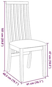 Cadeiras de jantar com almofadões 2 pcs madeira maciça branco