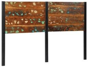 Cabeceira de cama 160 cm madeira recuperada maciça/ferro