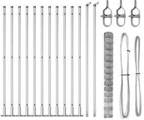 Cerca de Campo vidaXL 1.4x25 m Aço Galvanizado