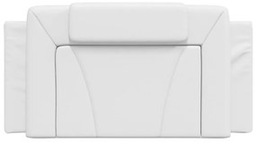 Almofadão de cabeceira 100 cm couro artificial branco