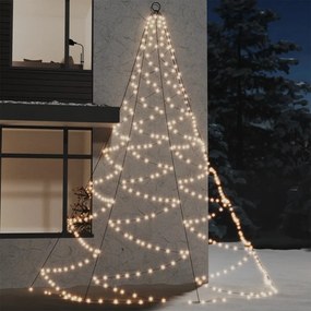 328644 vidaXL Árvore de Natal parede 720 luzes LED 5 m int/ext branco quente