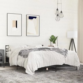 vidaXL Estrutura de cama 160x200 cm derivados de madeira/metal preto